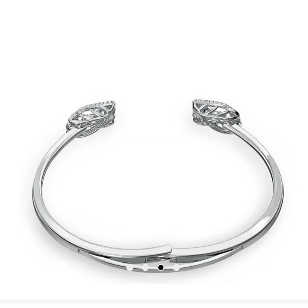 NWT! Swarovski Floating Diamonds Silver Swan Bracelet Adjustable - Picture 7 of 7